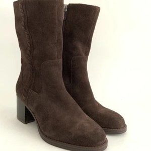 Vince Camuto Zelcinna Water Repellant Brown Suede Mid Shaft Boots SIZE 8 M